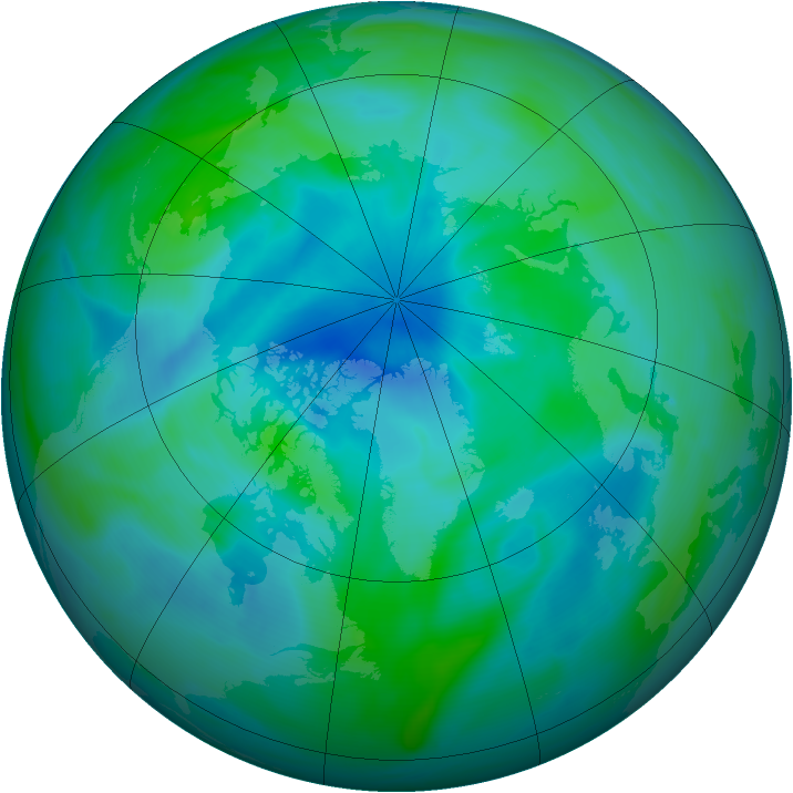Arctic ozone map for 12 September 2005